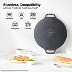 Prestige Ceraglide Ceramic Coated 28cm Non-Stick Omni tawa | Consumes Less Oil | Preferred for High Heating & Even Heating | Stain-Resistant | Gas & Induction Compatible