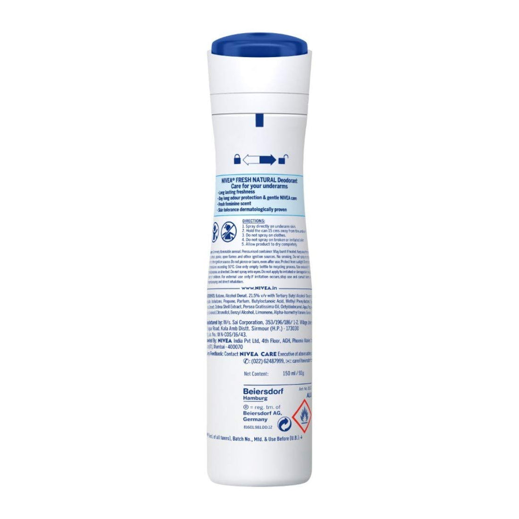 NIVEA Women Fresh Natural Deodorant Spray, 150Ml (Pack of 3)