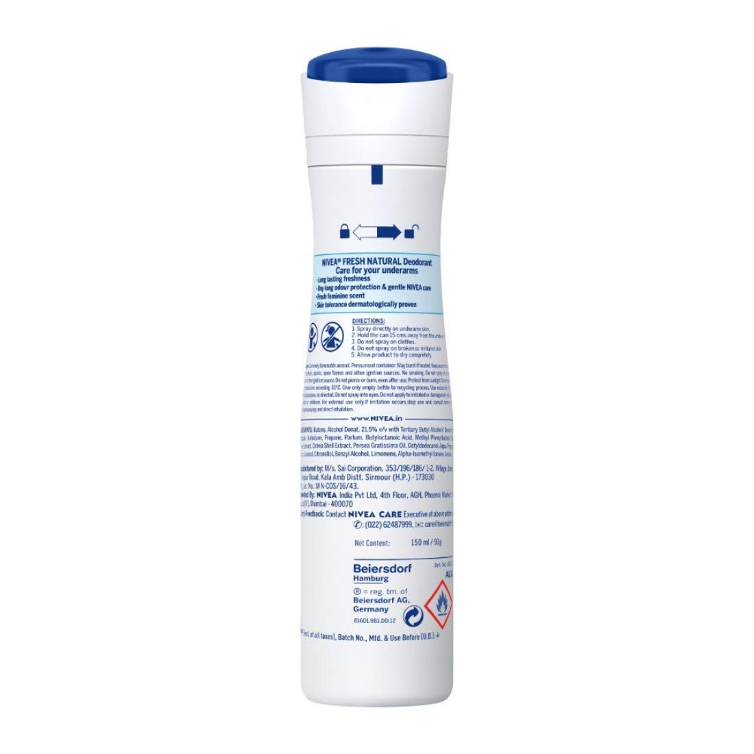 NIVEA Women Fresh Natural Deodorant Spray, 150Ml (Pack of 3)