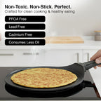 Prestige Omega Die-Cast Plus Aluminium Non-Stick Tawa 27 cm, Black