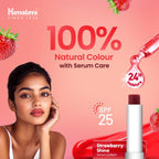 Himalaya Strawberry Shine Serum Infused Lip Balm 4.5G | For Smooth and Nourished Lips | 100% Natural Color & SPF 25 UV Protection