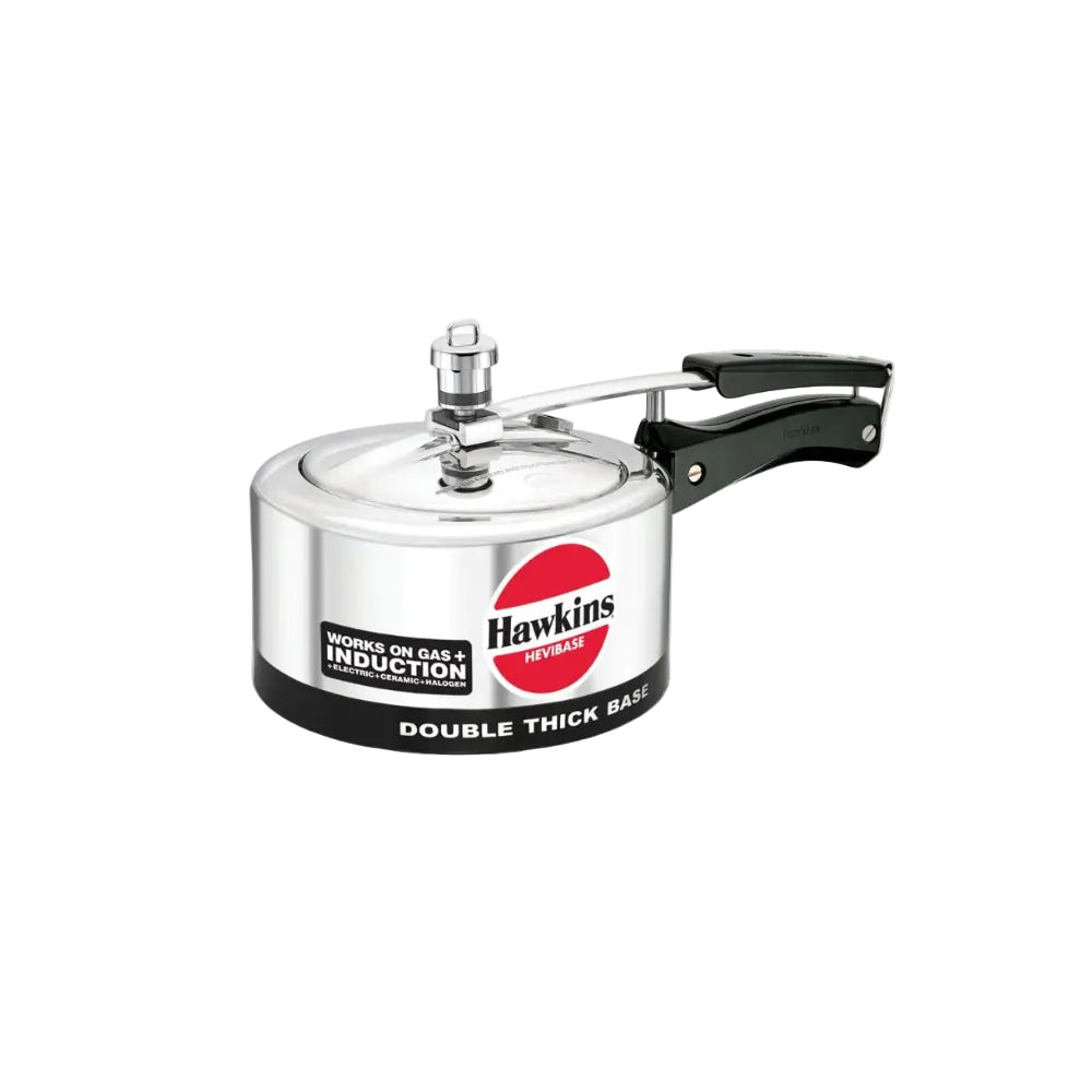 Hawkins Hevibase Induction Compatible Aluminium Inner Lid Pressure Cooker, 2 Litre, Silver (IH20)