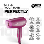 Havells 1000W Foldable Hair Dryer|Blow Dry for Men & Women|2 Temperature Settings| HD1845