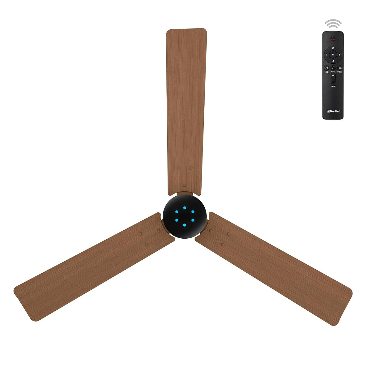 Bajaj Classico Sleek Wood 1200MM (48”) BLDC Ceiling Fan with Remote | BEE 5 Star Rated Energy Efficient |