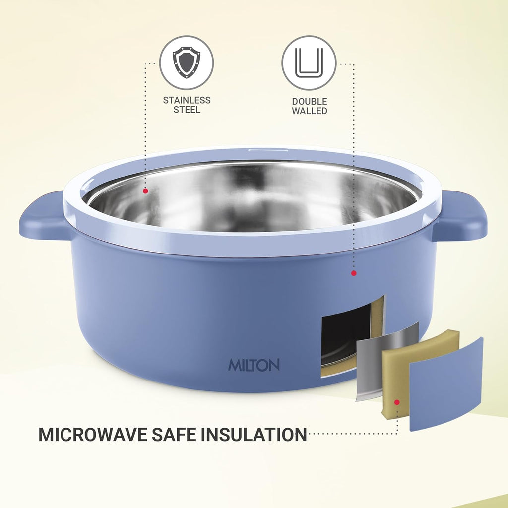 MILTON Micronova Jr. Gift Set Inner Stainless Steel Casserole, Set of 3 (380 ml, 775 ml, 1345 ml)