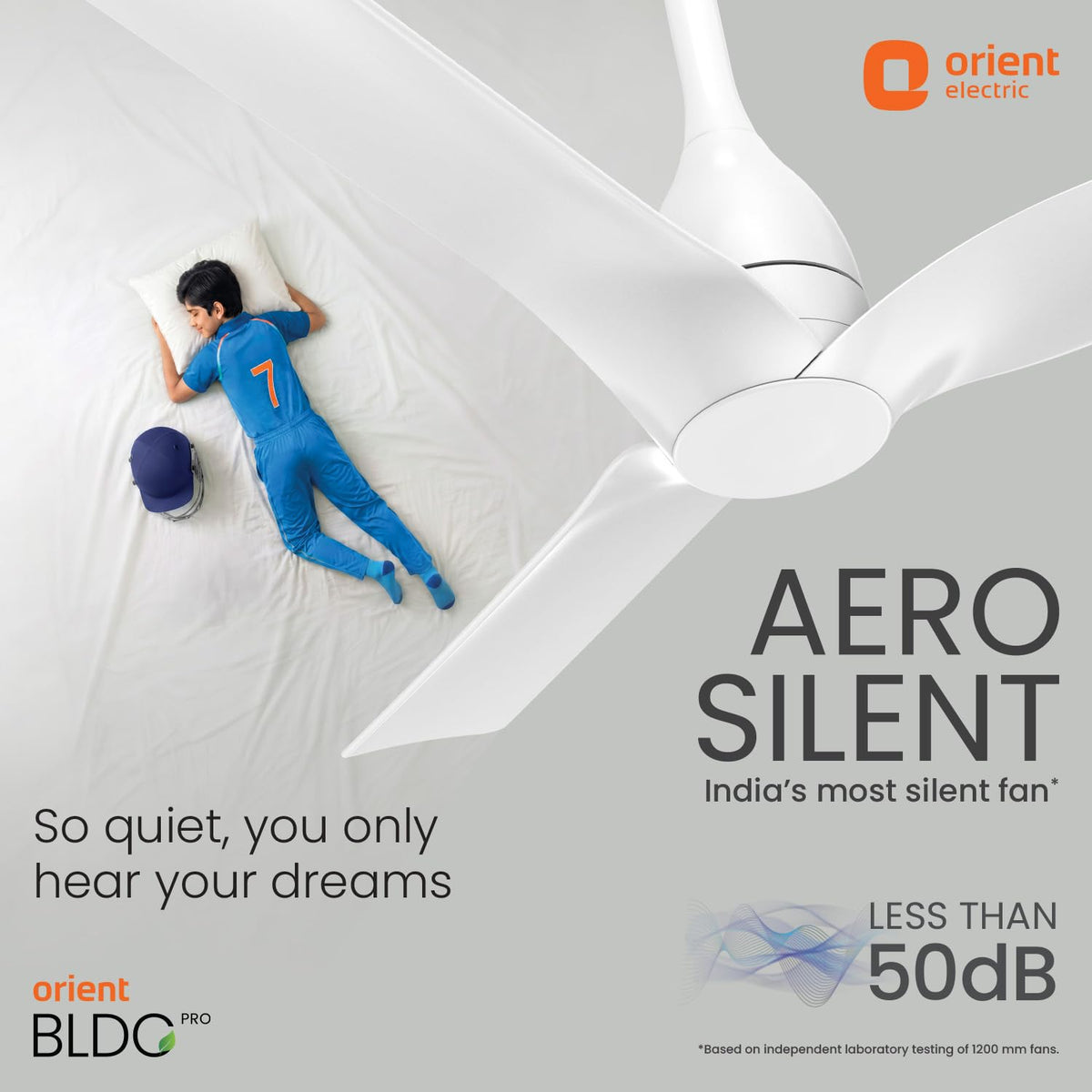 Orient Electric Aerosilent | India’s Most Silent Fan | Less than 50dB| 1200mm BLDC Ceiling Fan with Remote | BEE 5-Star Energy-Efficient Fan | Red Dot Design Winner| 5-Year Warranty | White