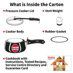 Hawkins 1.5 Litre Contura Black Pressure Cooker, Hard Anodised Inner Lid Cooker, Baby Cooker, Black(CB15)