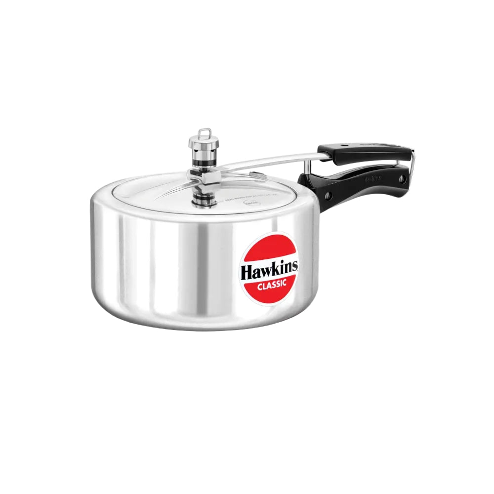 Hawkins Classic 3.5 Litre Pressure Cooker | Straight Body | Gas Compatible | Ideal for 4–5 persons | ISI Certified | 5 Year Guarantee | Silver (CL35)