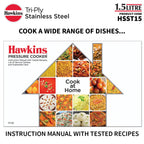 Hawkins 1.5 Litre Triply Stainless Steel Pressure Cooker, Inner Lid Induction Baby Cooker, Silver (HSST15)