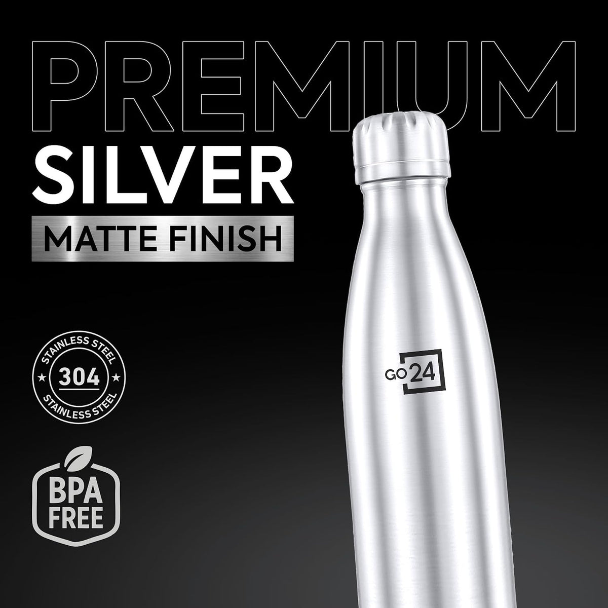 Stainless Steel Water Bottle Electro Silver 500ml