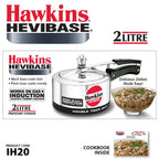 Hawkins Hevibase Induction Compatible Aluminium Inner Lid Pressure Cooker, 2 Litre, Silver (IH20)