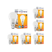 wipro Garnet Base B22 12-Watt LED Bulb (Pack of 6, Cool Day Light)