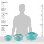 MILTON Royal 2000 Serving Casserole Double Walled Inner Stainless Steel ,1800 ml Blue.