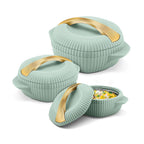 MILTON plastic Oyster Jr. Gift Set PU Insulated Casserole, Set of 3 (455 ml, 860 ml, 1275 ml), Light Green