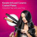 AGARO Elite Hair Straightener, Wide/Broad Plate, Keratin Infused Ceramic Coated Plate, For Long/Medium Hair, Adjustable Temperature, For Professional...
