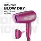 Havells 1000W Foldable Hair Dryer|Blow Dry for Men & Women|2 Temperature Settings| HD1845
