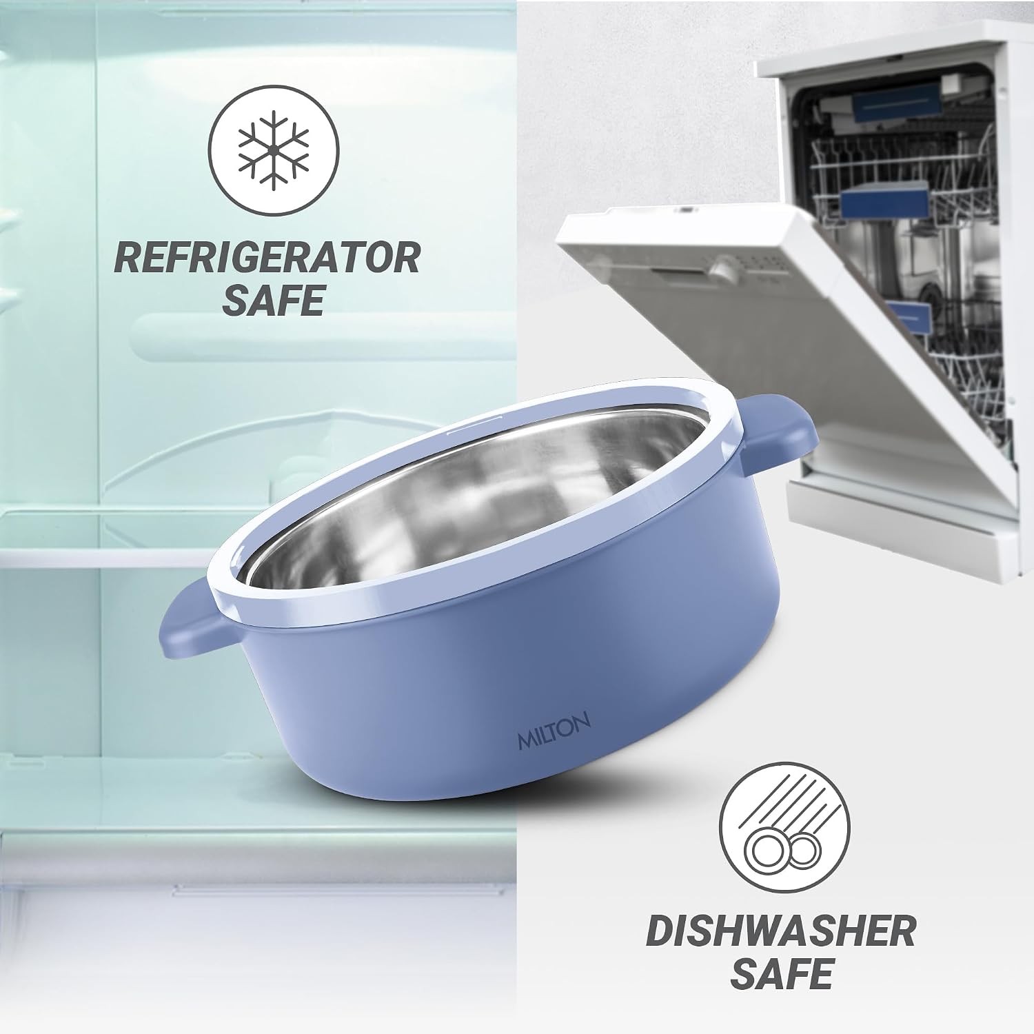 MILTON Micronova Jr. Gift Set Inner Stainless Steel Casserole, Set of 3 (380 ml, 775 ml, 1345 ml)