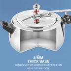 Milton Pro Cook Aluminium Induction Curve Pressure Cooker With Inner Lid, 5 Litre, Silver | Hot Plate Safe | Flame Safe