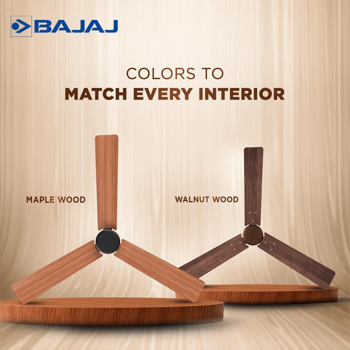 Bajaj Classico Sleek Wood 1200MM (48”) BLDC Ceiling Fan with Remote | BEE 5 Star Rated Energy Efficient |