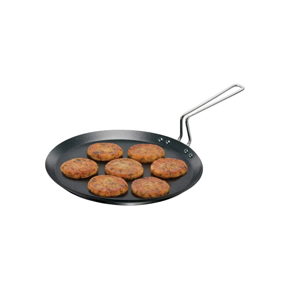 Hawkins Futura Induction Compatible Nonstick Flat Tava 30 cm, 4.88 mm (Black)