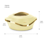 MILTON Pearl 2000 Inner Stainless Steel Casserole, 1.96 Litre, Ivory | BPA Free |