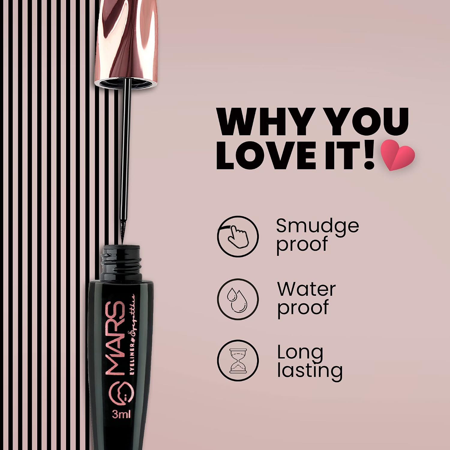 MARS Glossy Liquid Eye Got This Eyeliner | Quick Drying & Smudge Proof | Long Lasting Eye Liner with Fine Tip (7 ml) (Pack of 2)