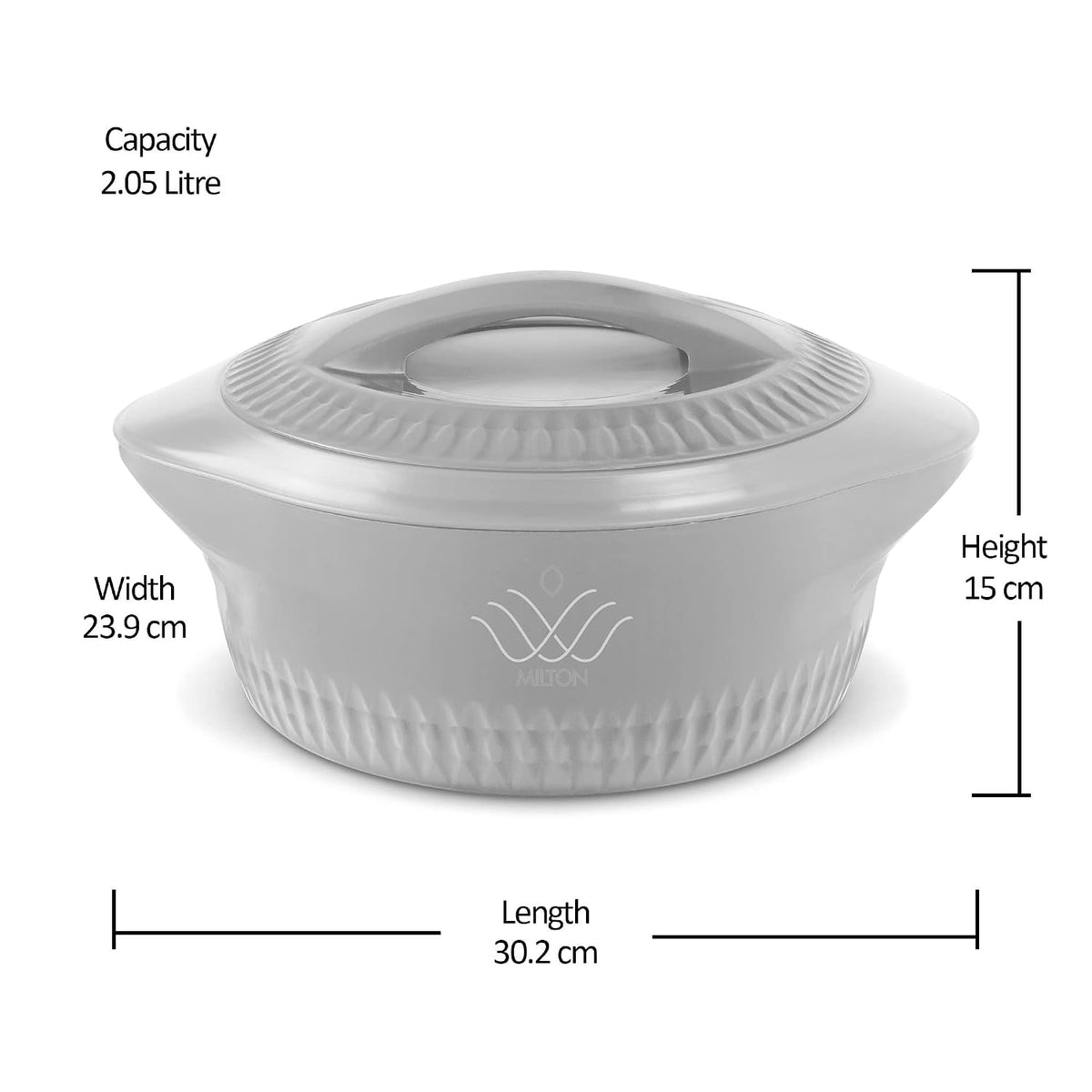 MILTON Royal 2500 Serving Casserole Double Walled Inner Stainless Steel 2050ml.