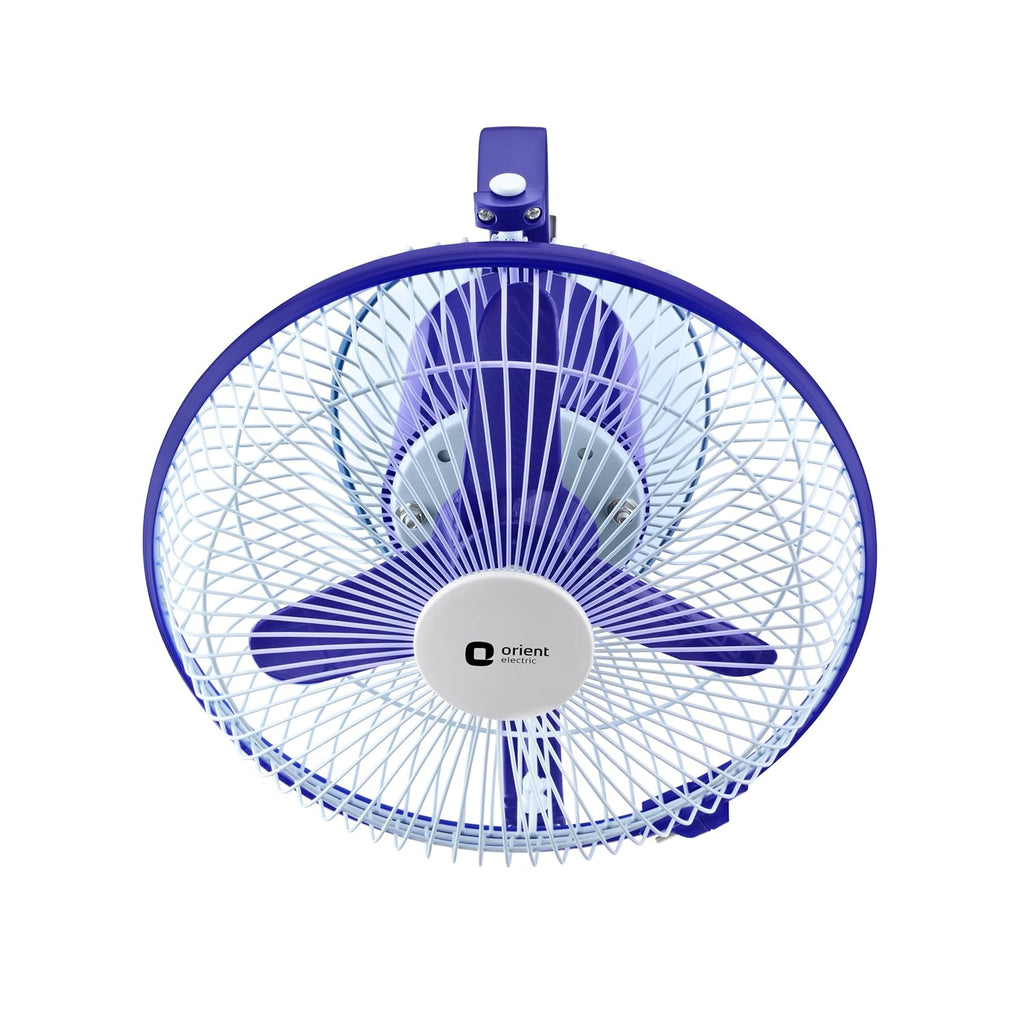 Orient Electric 230 MM Zippy Table cum Wall Fan | 2-in-1 Multi-purpose Fan | 2500 RPM High Speed | Adjustable Rocker for upward, downward movement | 2 year Warranty by Orient | White-Blue colour