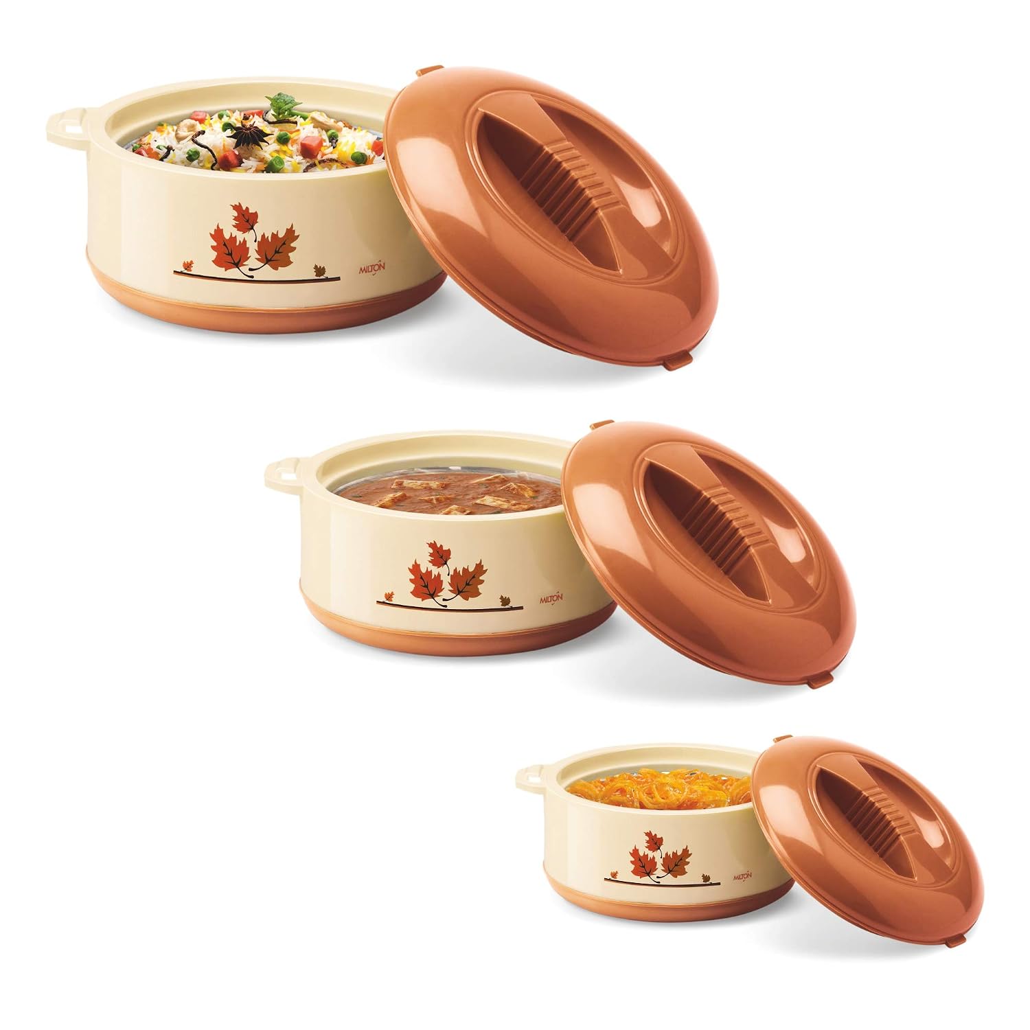 Milton Orchid Jr. Inner Steel Casserole (450 ml, 790 ml, 1260 ml) Gift Set of 3