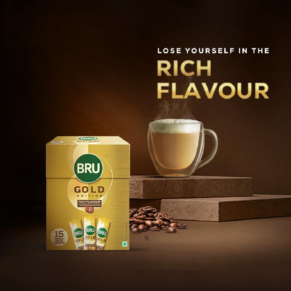 Bru Gold Edition 22.5g (Pack of 15 Single serve sachets)