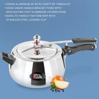 Milton Pro Cook Aluminium Induction Curve Pressure Cooker With Inner Lid, 5 Litre, Silver | Hot Plate Safe | Flame Safe