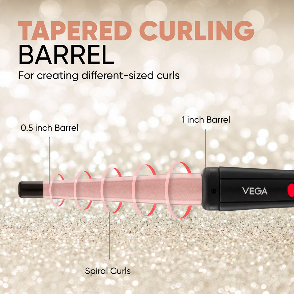 VEGA I-Curl Hair Curler For Women With Ceramic Coated 0.5 Inch-1 Inch Barrel