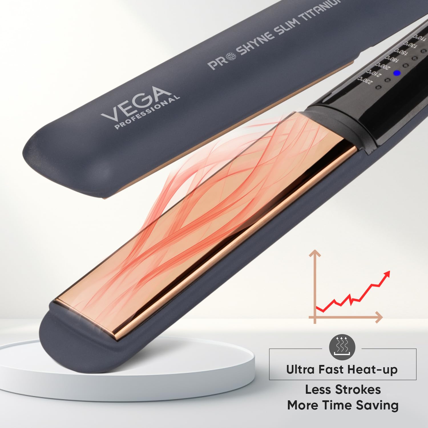 VEGA PROFESSIONAL Pro-Shine Slim Titanium Hair Straightener with 25mm