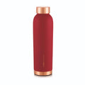 CELLO Evita Copper Water Bottle For Daily & Office Use 1000 ml, Red | Leakproof & Rustproof ISI Certified Single Wall 100% Pure Copper Promotes Immunity, Improve Digestion & Supports Healthy Living
