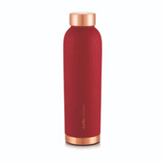 CELLO Evita Copper Water Bottle For Daily & Office Use 1000 ml, Red | Leakproof & Rustproof ISI Certified Single Wall 100% Pure Copper Promotes Immunity, Improve Digestion & Supports Healthy Living