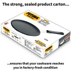 Hawkins Futura 26 cm Flat Tava, Non Stick Tawa with Plastic Handle, Tawa with Rim, Pancake Pan, Flat Pan, Black (NFT26P)