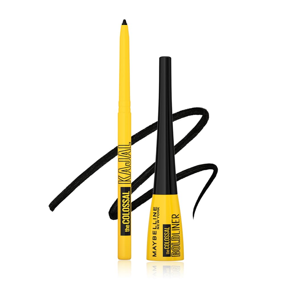 Maybelline New York Pencil Eyeliner & Kajal, Bold Eye Looks, Long-Lasting, Colossal Bold Liner & Colossal Kajal, Combo Pack, Essential Eye Kit,...