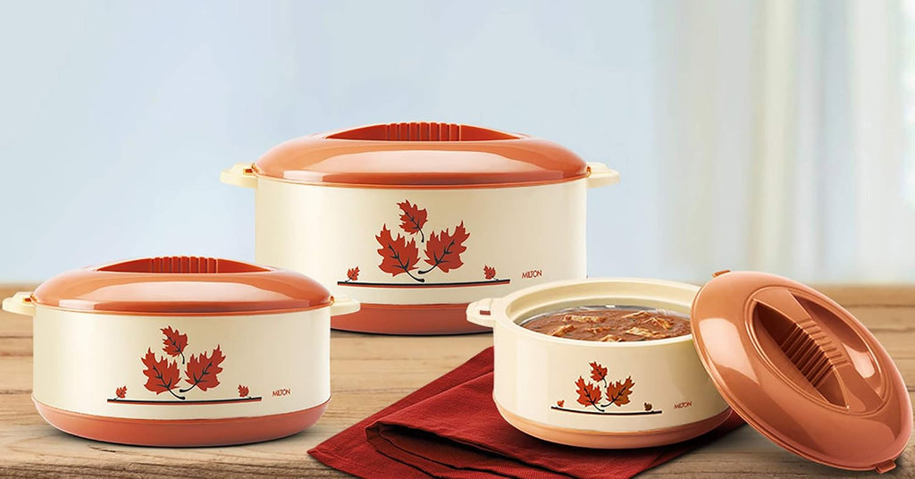 Milton Orchid Jr. Inner Steel Casserole (450 ml, 790 ml, 1260 ml) Gift Set of 3