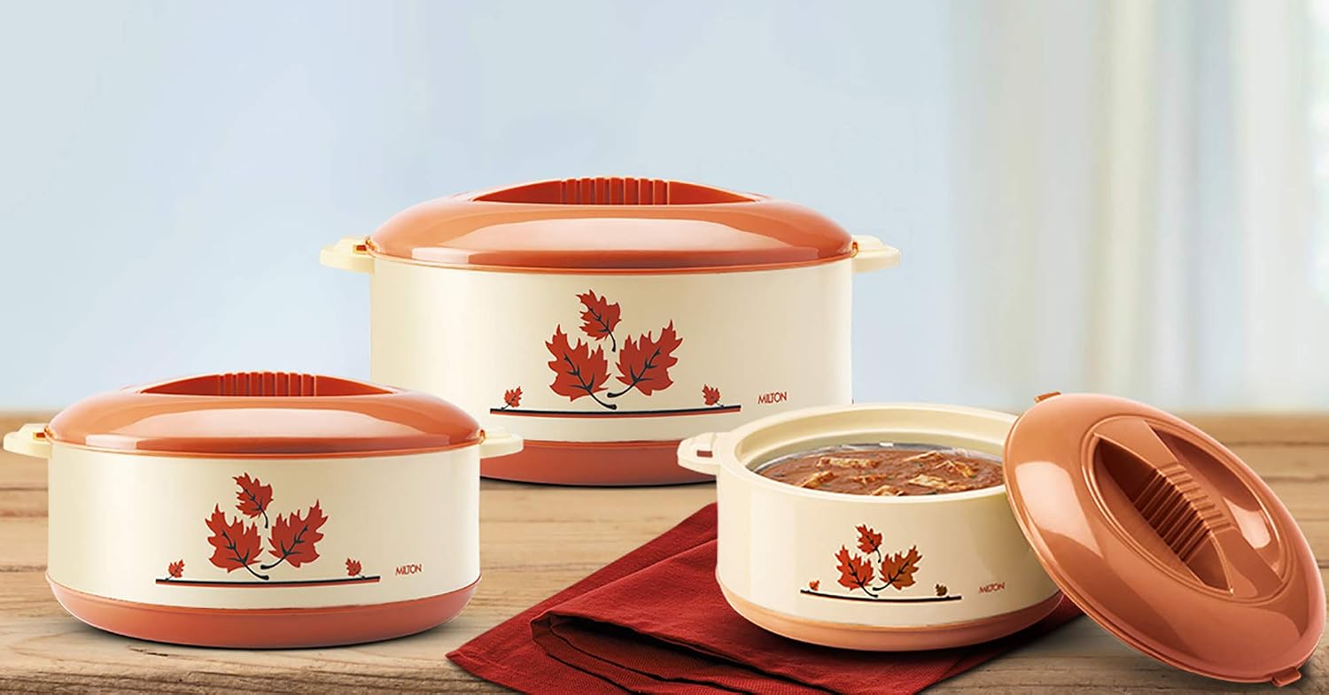 Milton Orchid Jr. Inner Steel Casserole (450 ml, 790 ml, 1260 ml) Gift Set of 3