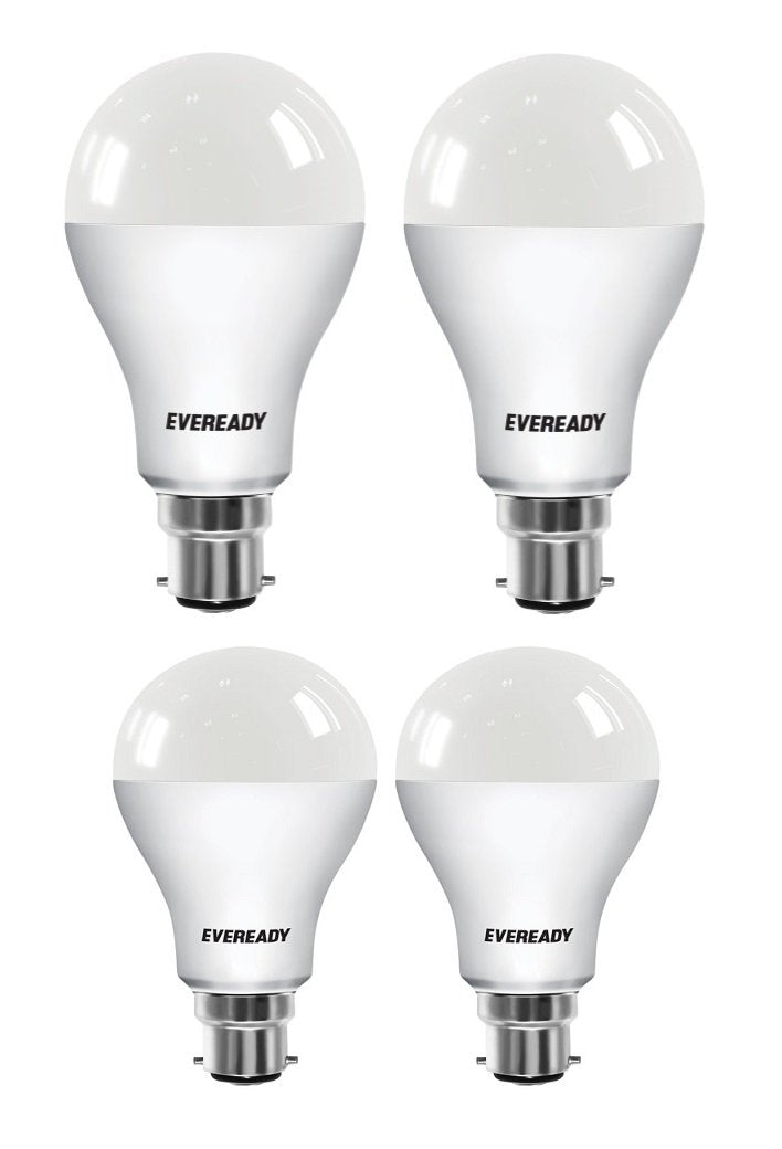 Eveready Base B22 12W Pack of 2 with 7W pack of 2 LED bulb Combo (White)