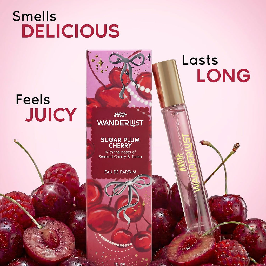 Nykaa Wanderlust Sugar Plum Cherry Eau De Parfum I Travel size, mini Perfume for Women – 16 ml I Cherry & Raspberry Perfume | Long–Lasting,...