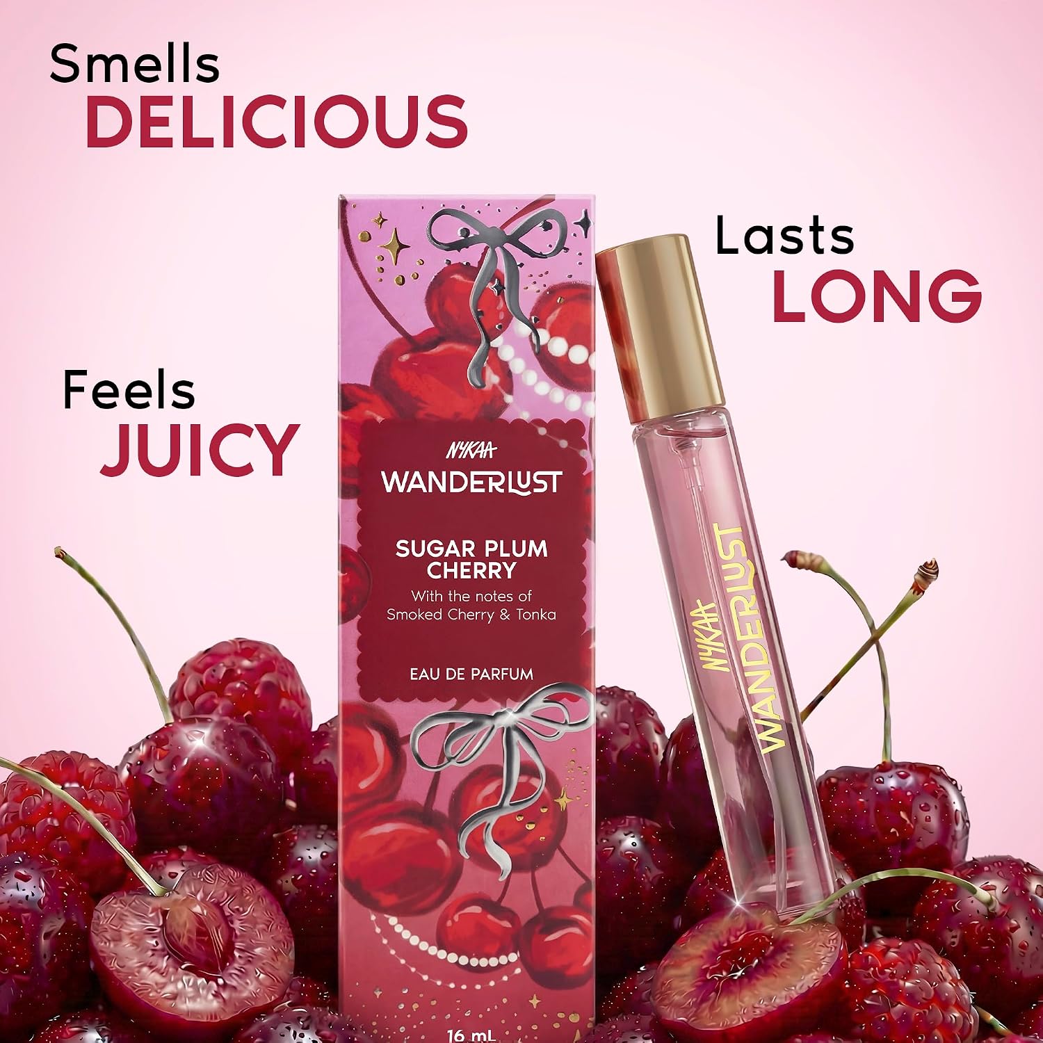Nykaa Wanderlust Sugar Plum Cherry Eau De Parfum I Travel size, mini Perfume for Women – 16 ml I Cherry & Raspberry Perfume | Long–Lasting,...