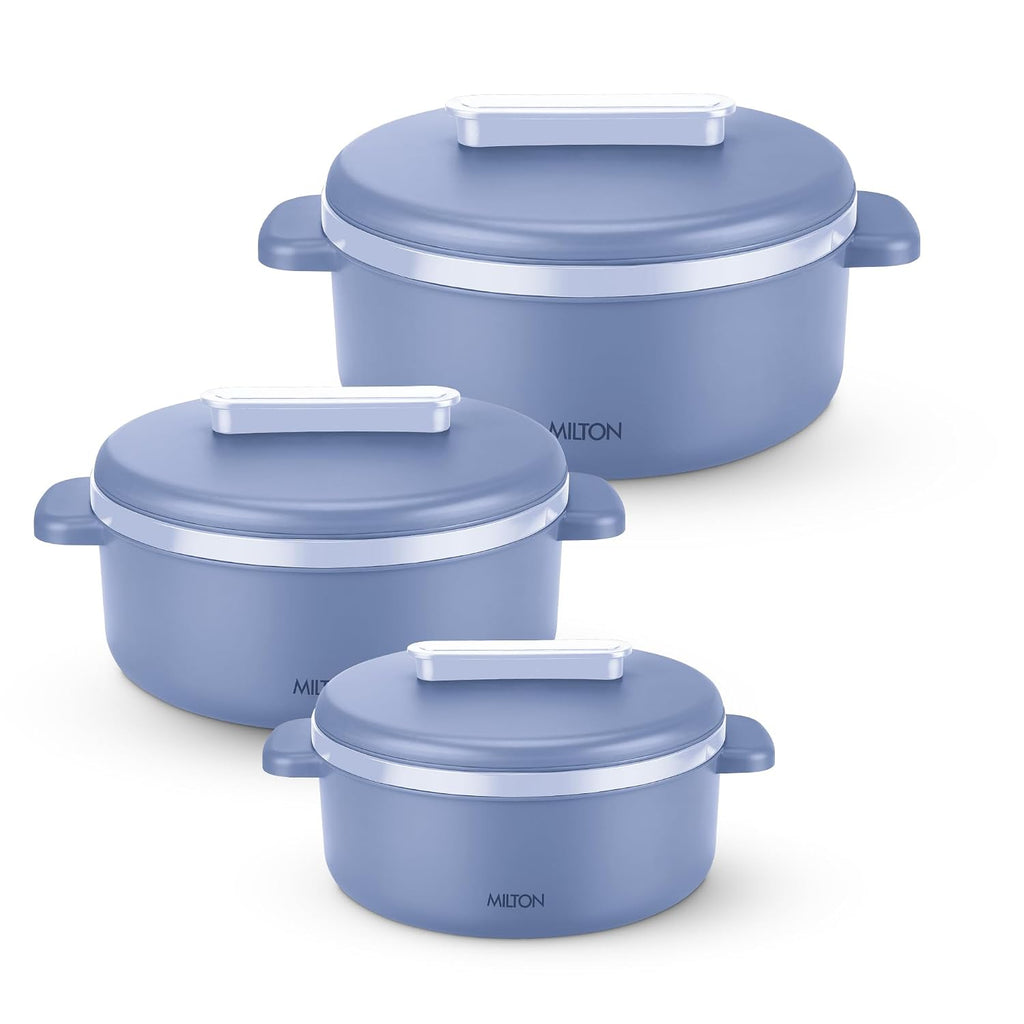 MILTON Micronova Jr. Gift Set Inner Stainless Steel Casserole, Set of 3 (380 ml, 775 ml, 1345 ml)