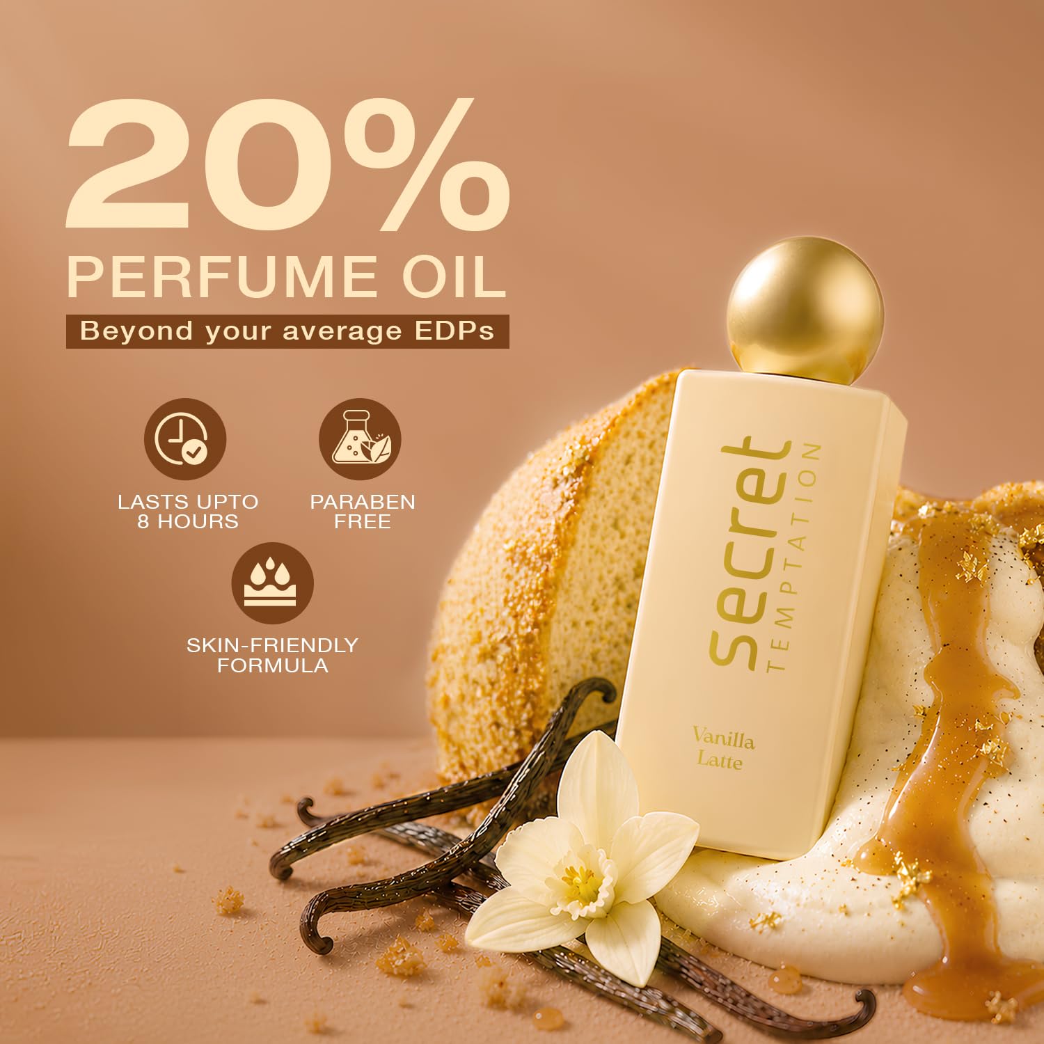 Secret Temptation Vanilla Latte Eau De Parfum for Women, 50ml | Warm & Sweet Vanilla Fragrance for Women | Long-Lasting Women’s Perfume | Perfect For...