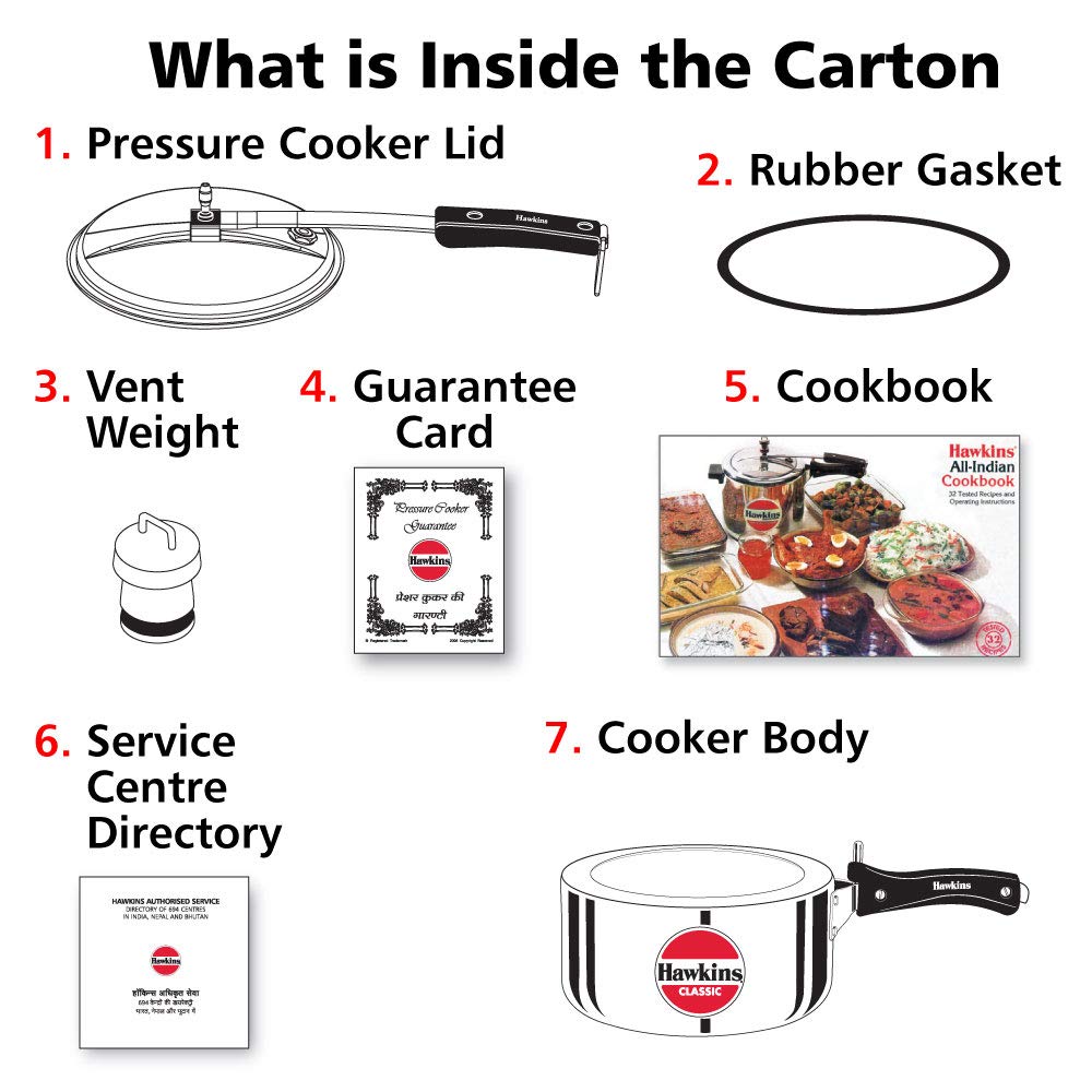 Hawkins Classic 3.5 Litre Pressure Cooker | Straight Body | Gas Compatible | Ideal for 4–5 persons | ISI Certified | 5 Year Guarantee | Silver (CL35)