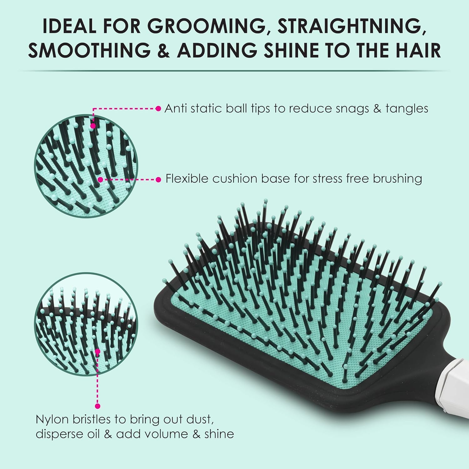 Agaro Classic Paddle Hair Brush Classic Round Hair Brush
