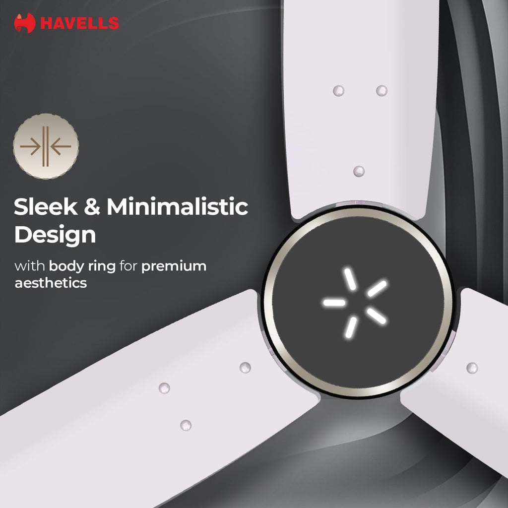 Havells FAB BLDC LED Ceiling Fan 1200 mm, 5 star, LED Speed Indicator, 380 RPM, Up to 65% Savings,Reverse Rotation,4 Speed Modes,Low Wattage 30W,Low Noise...