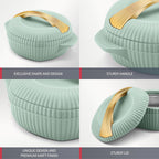 MILTON plastic Oyster Jr. Gift Set PU Insulated Casserole, Set of 3 (455 ml, 860 ml, 1275 ml), Light Green