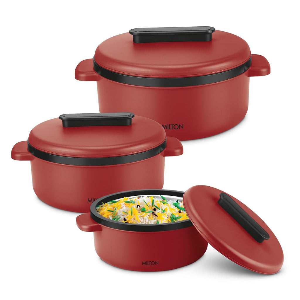 Milton Micronova Jr. Gift Set Inner Stainless Steel Casserole, Set of 3 (380 ml, 775 ml, 1345 ml)
