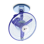 Orient Electric 230 MM Zippy Table cum Wall Fan | 2-in-1 Multi-purpose Fan | 2500 RPM High Speed | Adjustable Rocker for upward, downward movement | 2 year Warranty by Orient | White-Blue colour